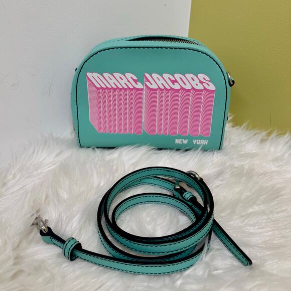 Marc Jacobs Playback Layers Logo Crossbody Purse Teal Pink 80s 90s Retro Barbie - Picture 7 of 16